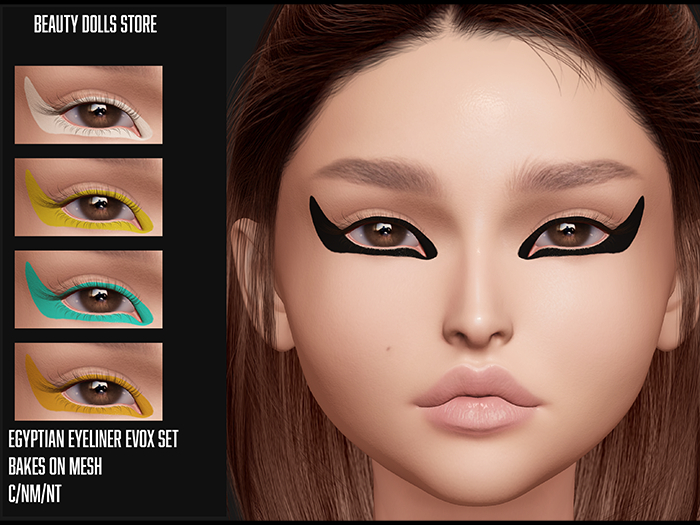Second Life Marketplace BEAUTY DOLLS EvoX Egyptian Eyeliner Set BOM